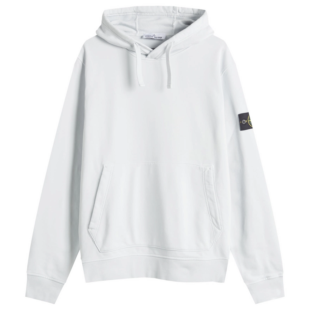 Stone Island Men's Garment Dyed Popover Hoodie Sky Blue